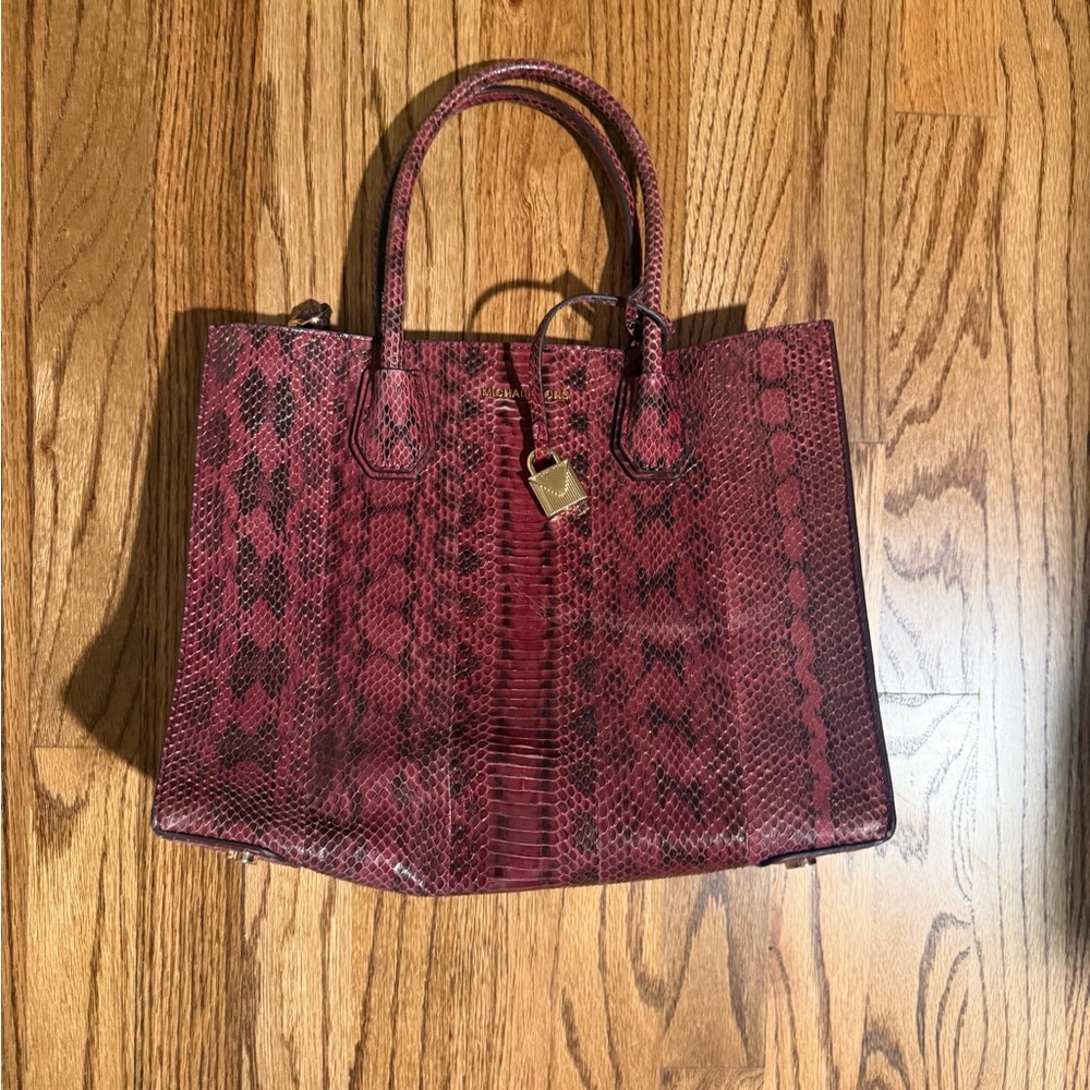 Michael Kors Mercer large Snake Print tote bag